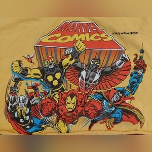Marvel Comics Superheroes crop top in yellow